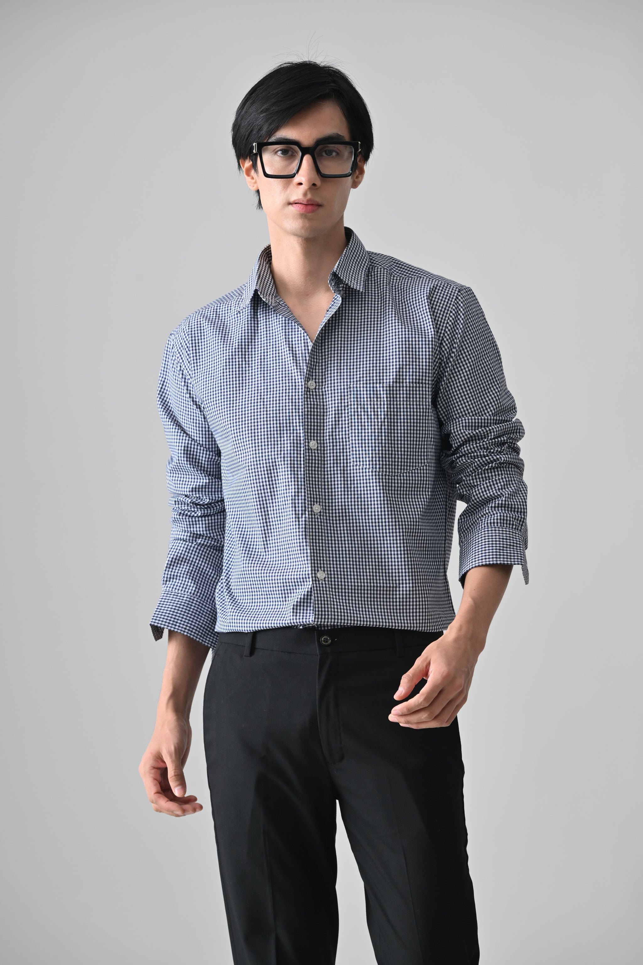 Cool Bee Navy Cotton Shirt for Men - Navy Premium Cotton Shirt India