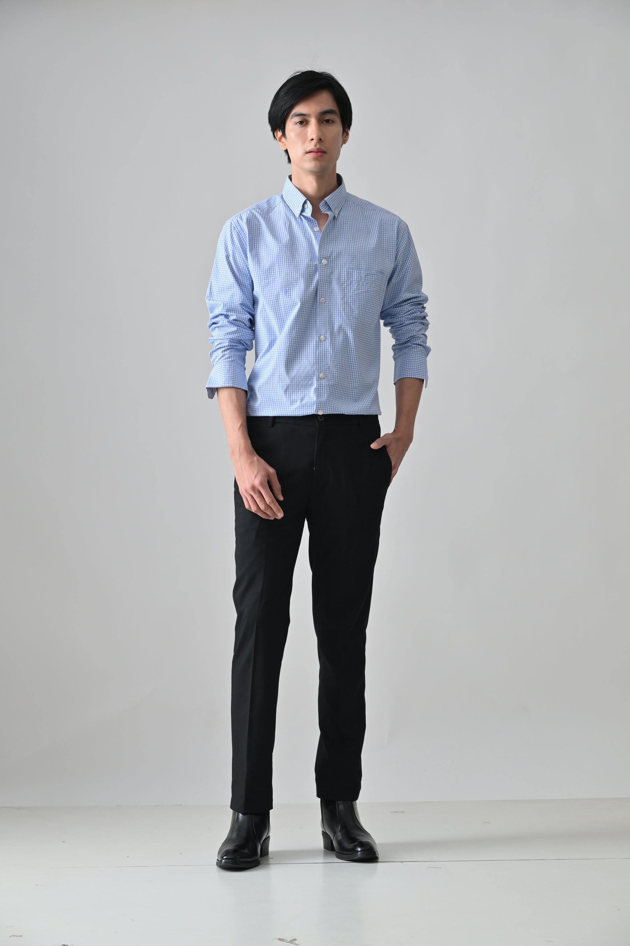 Cool Bee Blue Cotton Shirt for Men - Blue Premium Cotton Shirt India - Lifestyle View