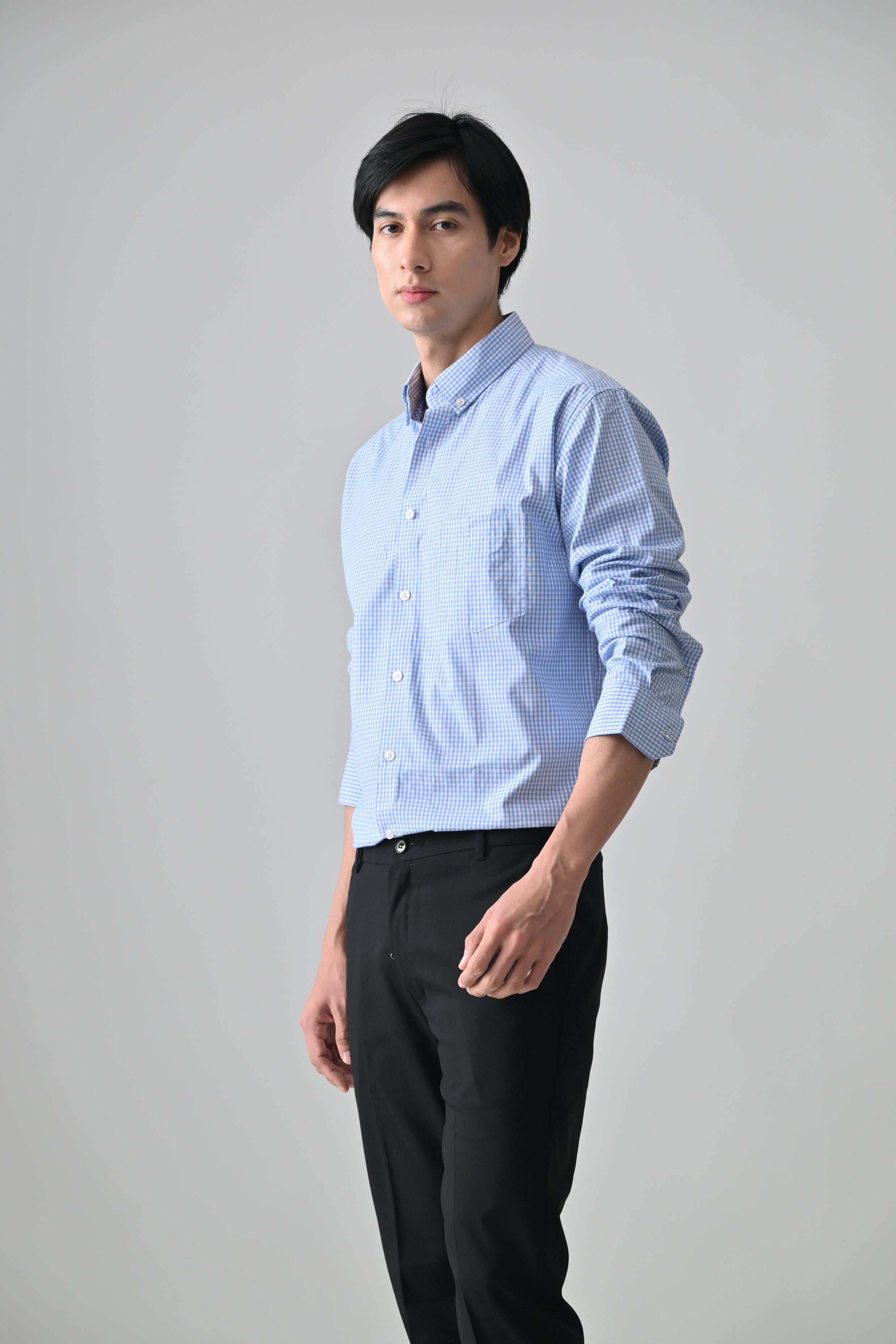 Cool Bee Blue Cotton Shirt for Men - Blue Premium Cotton Shirt India - Back View