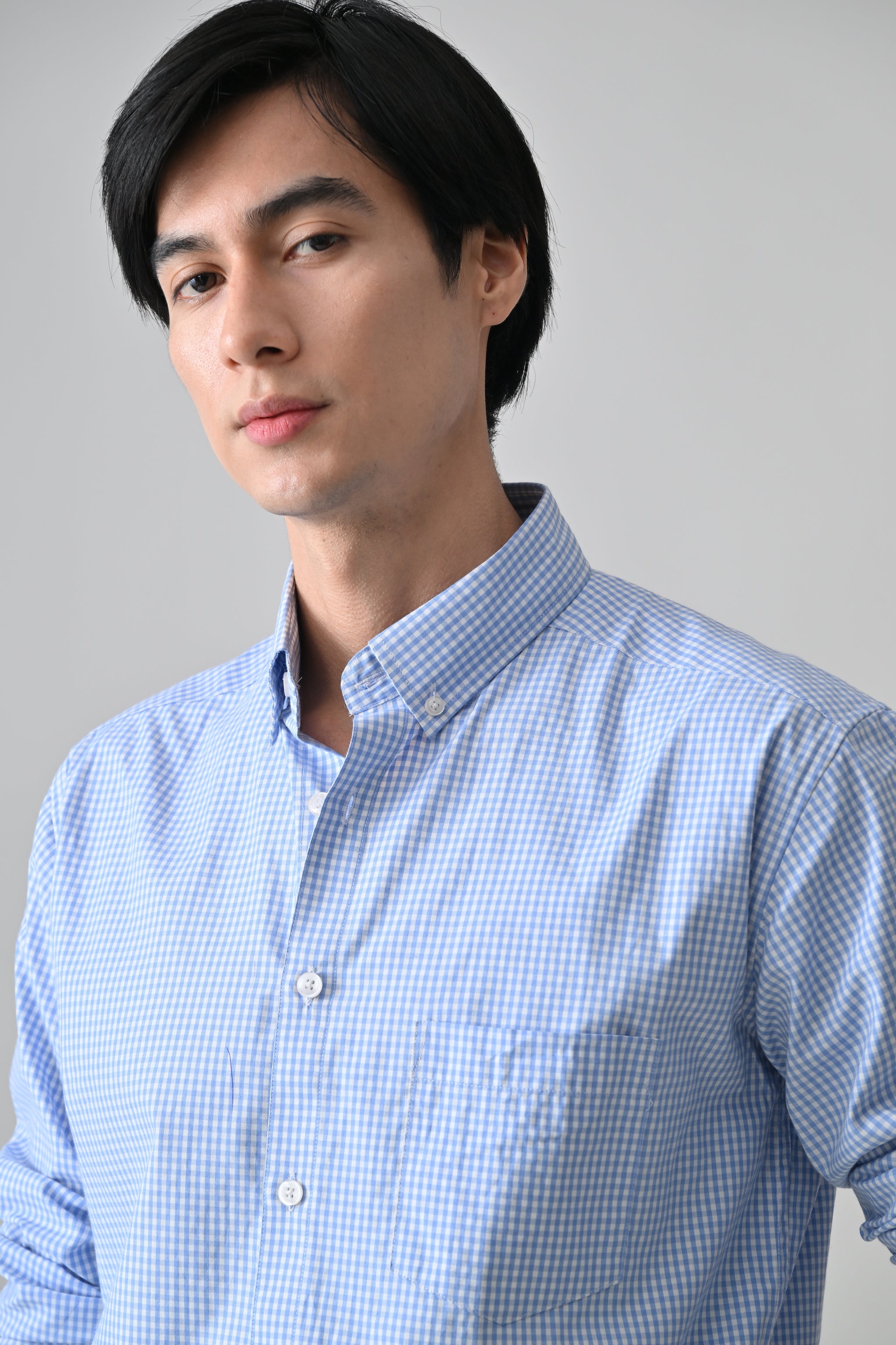 Cool Bee Blue Cotton Shirt for Men - Blue Premium Cotton Shirt India - Lifestyle View
