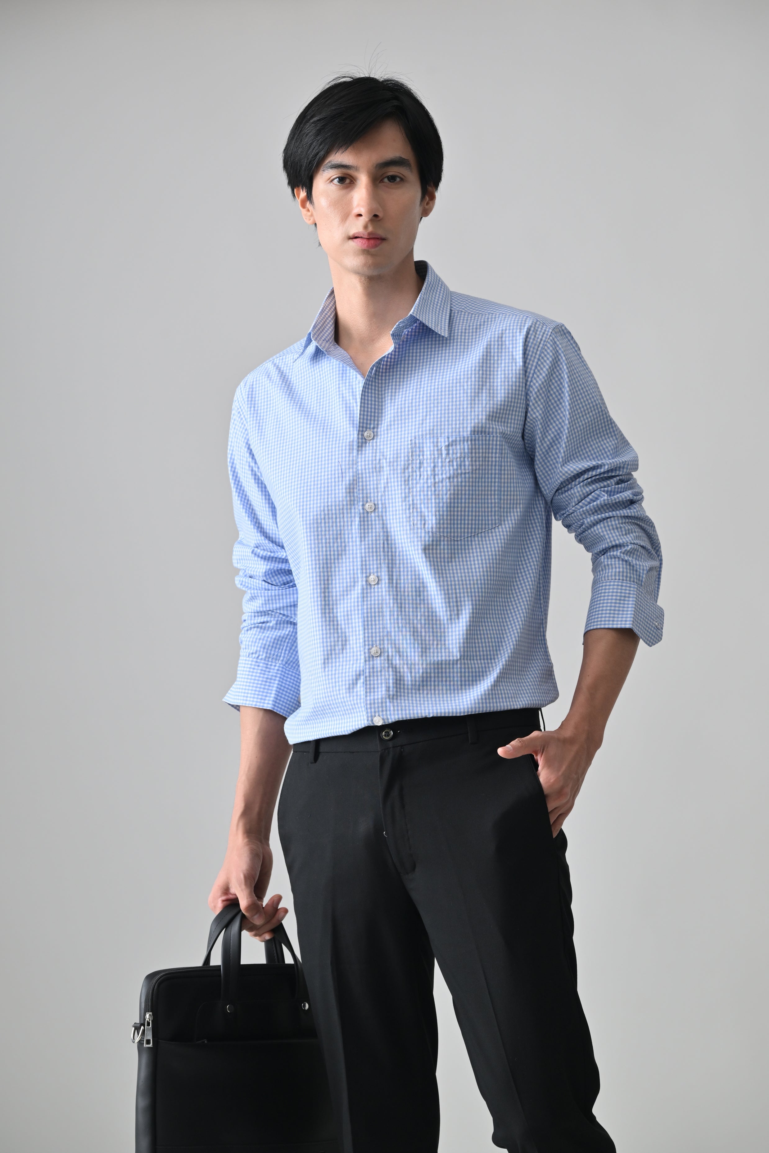 Cool Bee Blue Cotton Shirt for Men - Blue Premium Cotton Shirt India