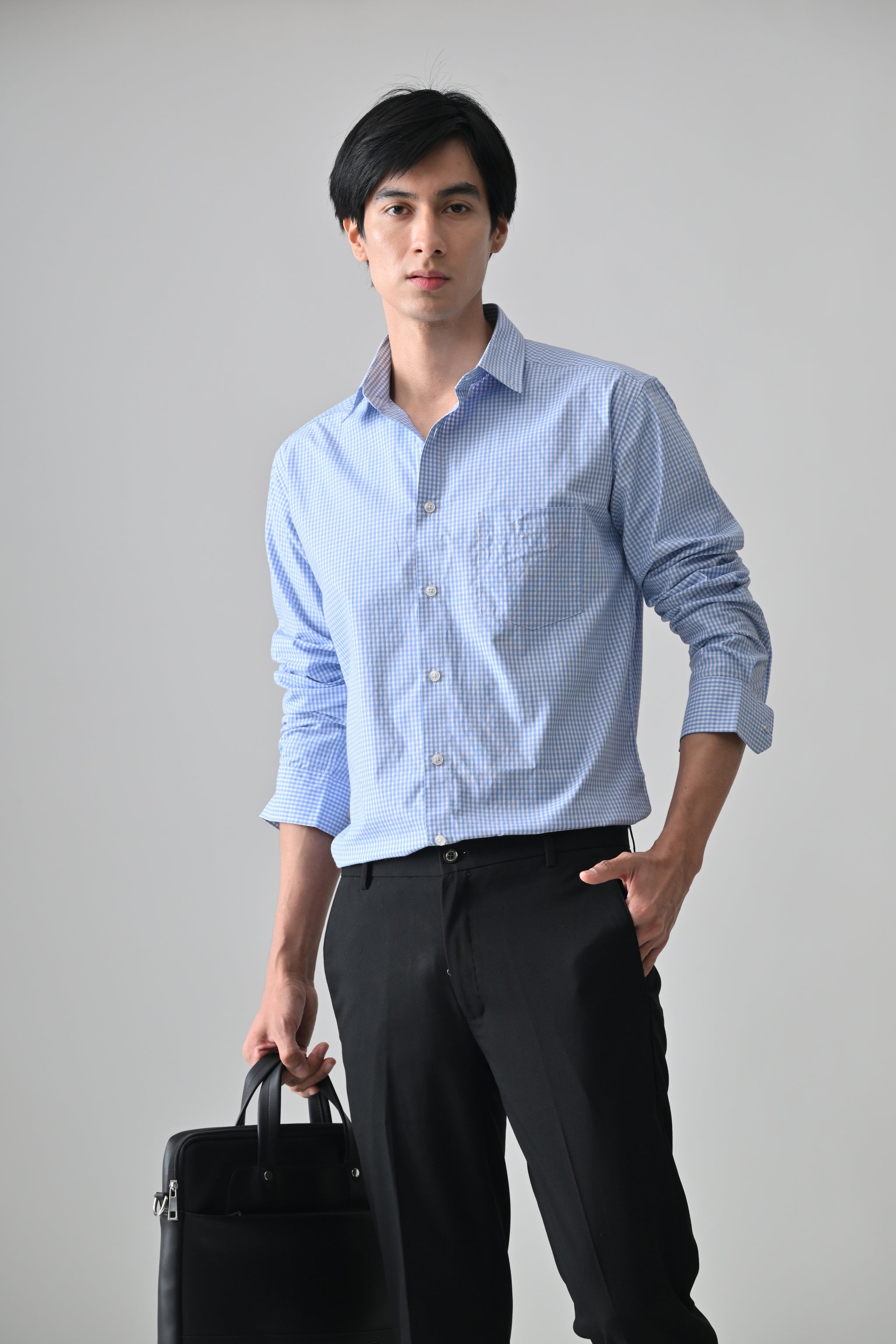 Cool Bee Blue Cotton Shirt for Men - Blue Premium Cotton Shirt India