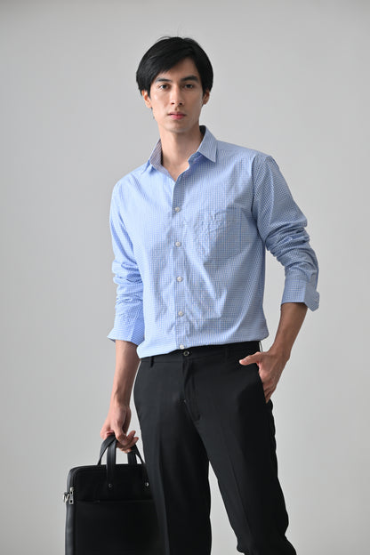 Blue Cotton Shirt for Men | Cool Bee