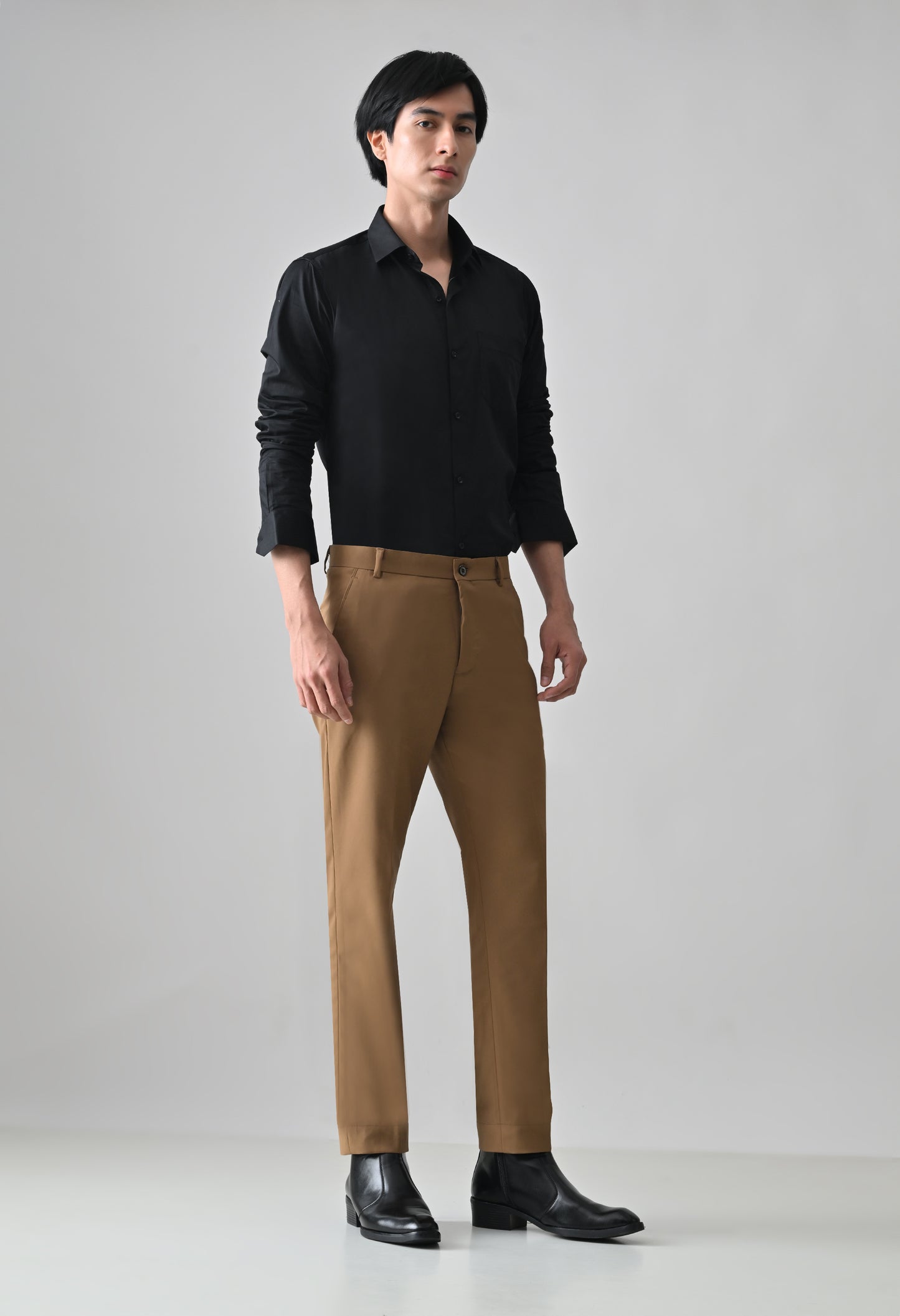BROWN Solid Formal Trouser - Premium poly viscose | Comfortable Mens Pants