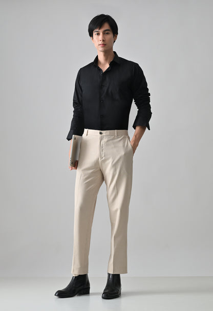 BEIGE Check Formal Trouser - Premium poly viscose | Comfortable Mens Pants
