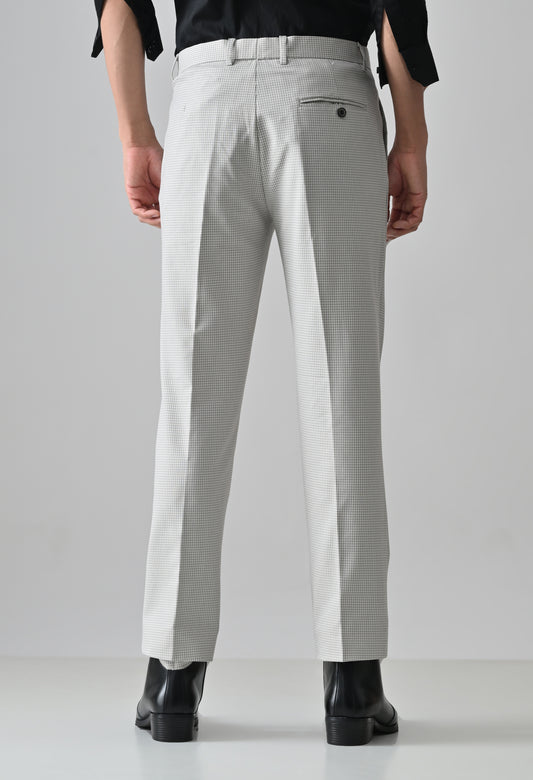 GREY Check Formal Trouser - Premium poly viscose | Comfortable Mens Pants