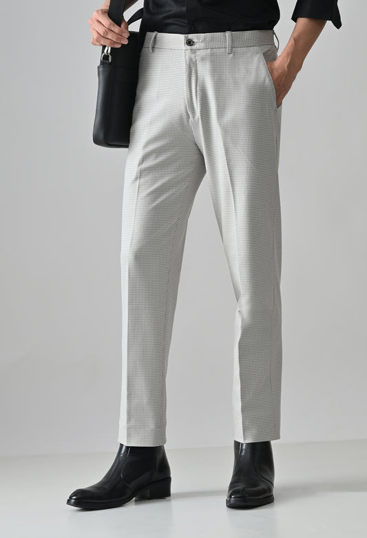 GREY Check Formal Trouser - Premium poly viscose | Comfortable Mens Pants