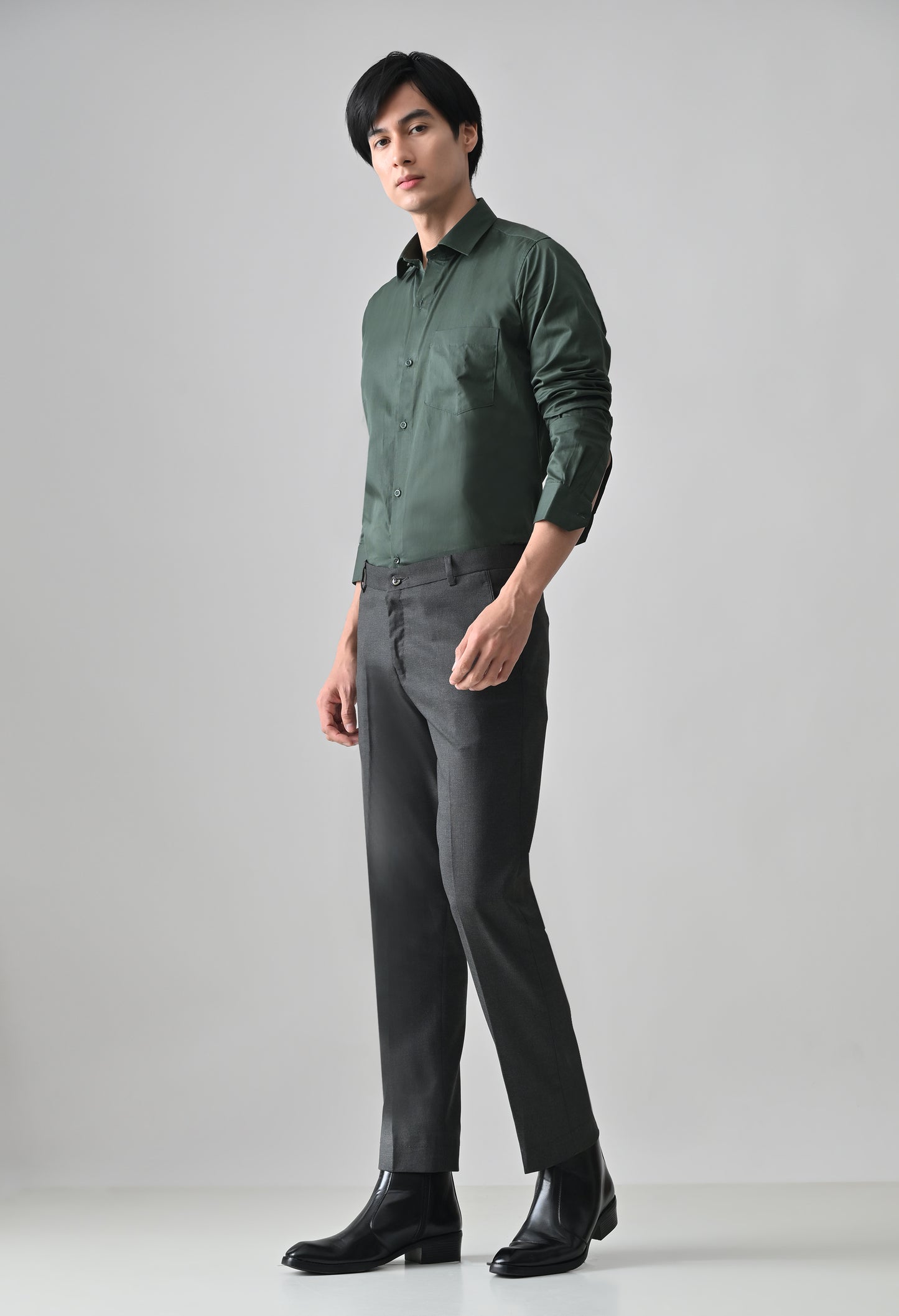 CHARCOAL GREY Solid Formal Trouser - Premium poly viscose | Comfortable Mens Pants