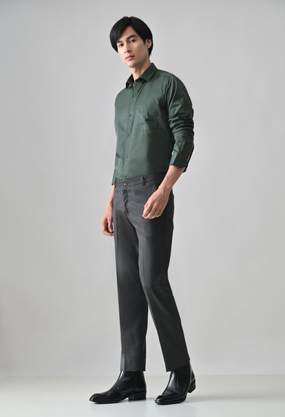 CHARCOAL GREY Solid Formal Trouser - Premium poly viscose | Comfortable Mens Pants