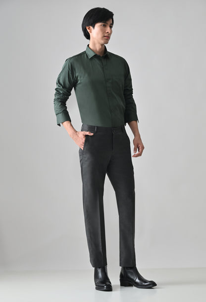 CHARCOAL GREY Solid Formal Trouser - Premium poly viscose | Comfortable Mens Pants