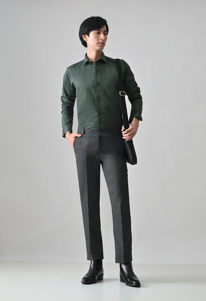 CHARCOAL GREY Solid Formal Trouser - Premium poly viscose | Comfortable Mens Pants