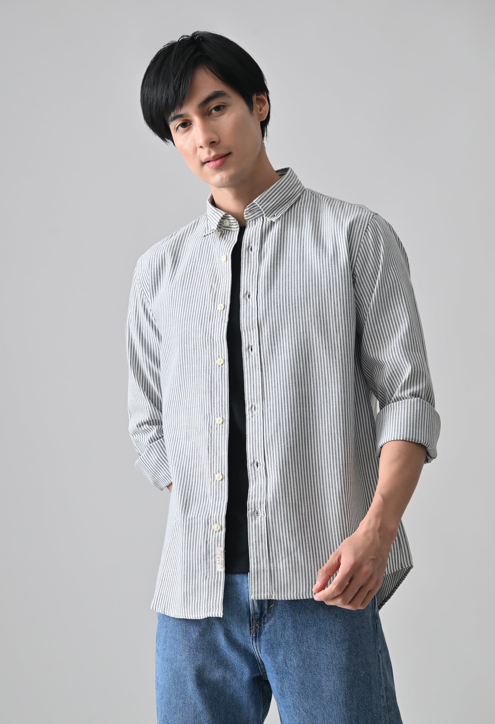Cool Bee Grey Cotton Shirt for Men - Grey Premium Cotton Shirt India