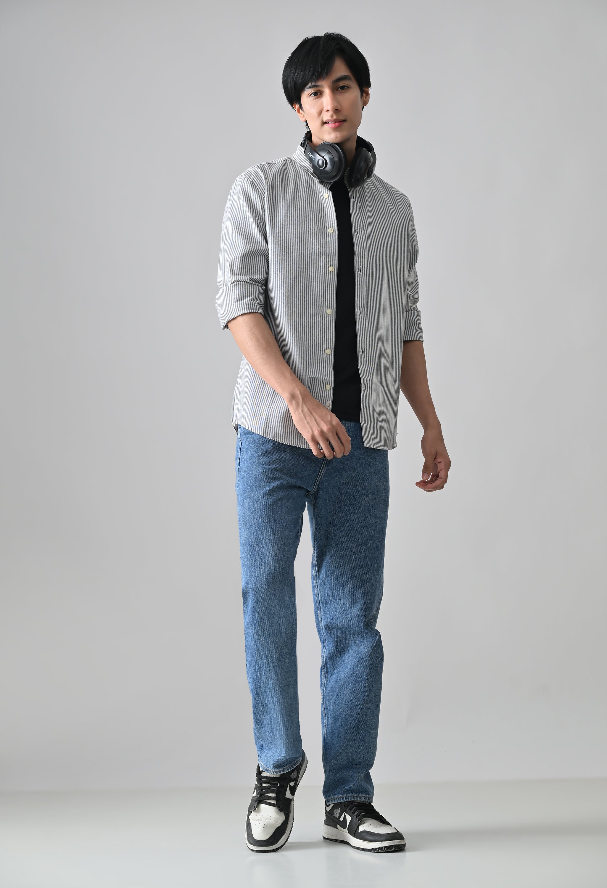 Cool Bee Grey Cotton Shirt for Men - Grey Premium Cotton Shirt India - Lifestyle View