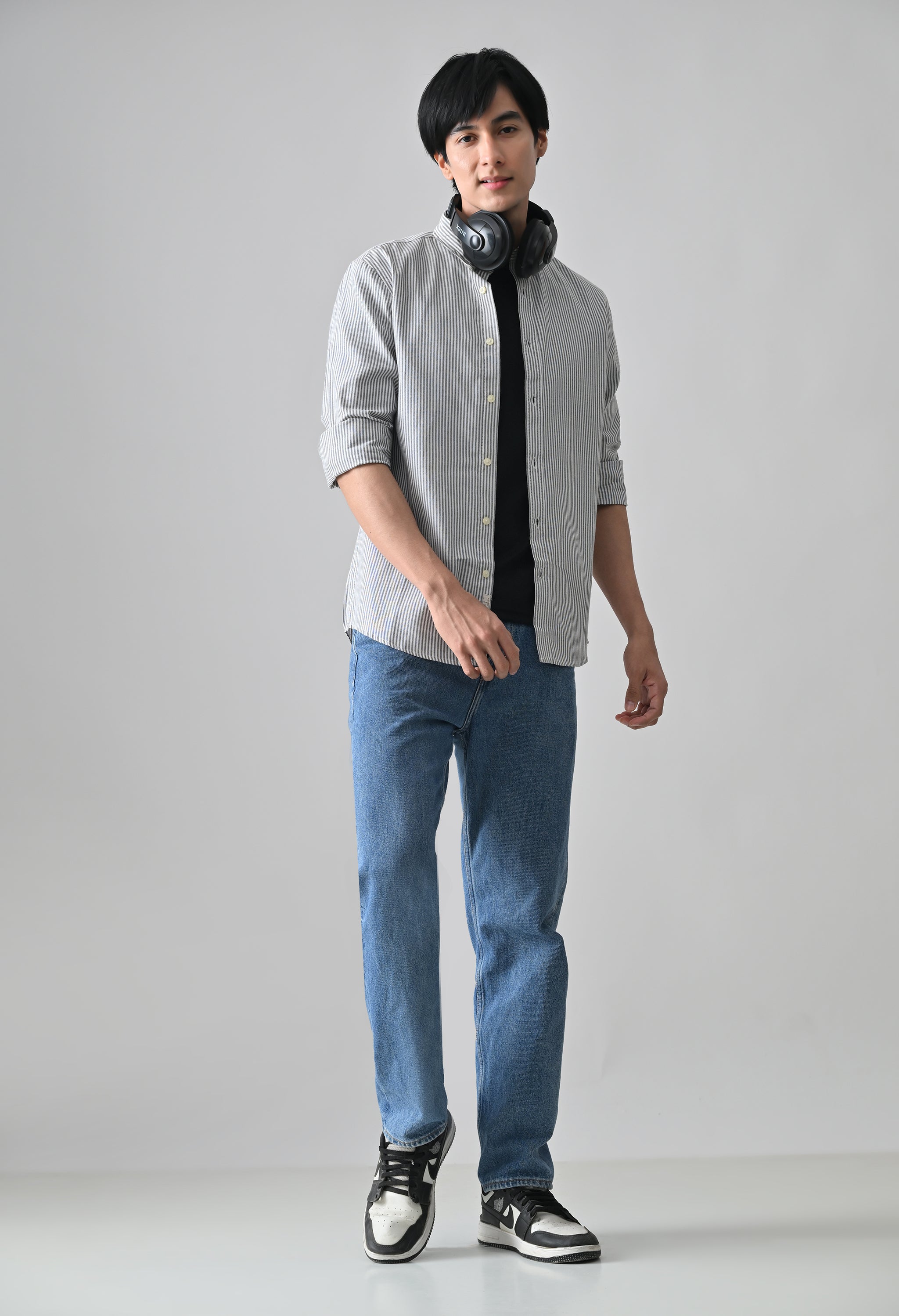 Cool Bee Grey Cotton Shirt for Men - Grey Premium Cotton Shirt India - Lifestyle View