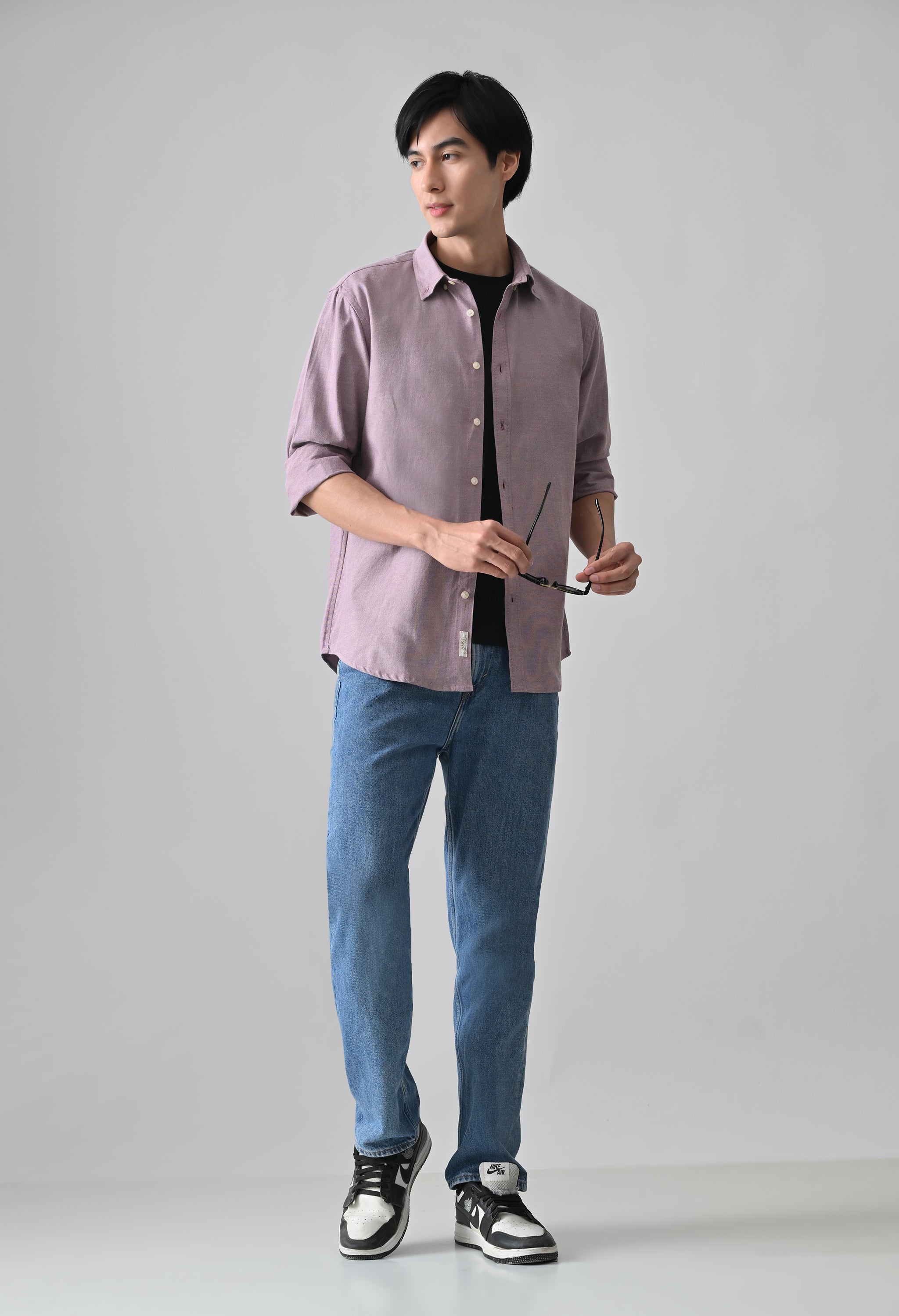 Cool Bee Mauve Cotton Shirt for Men - Mauve Premium Cotton Shirt India - Lifestyle View