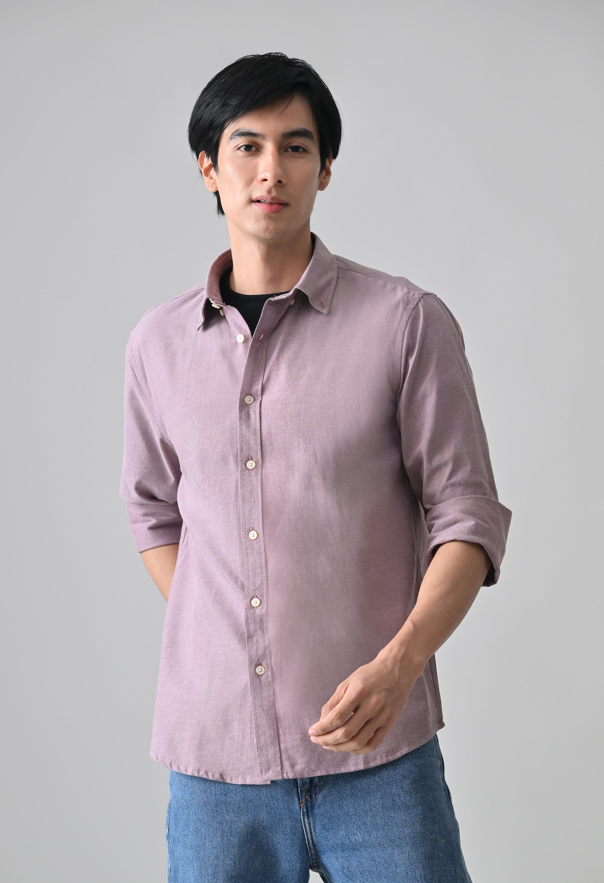 Cool Bee Mauve Cotton Shirt for Men - Mauve Premium Cotton Shirt India