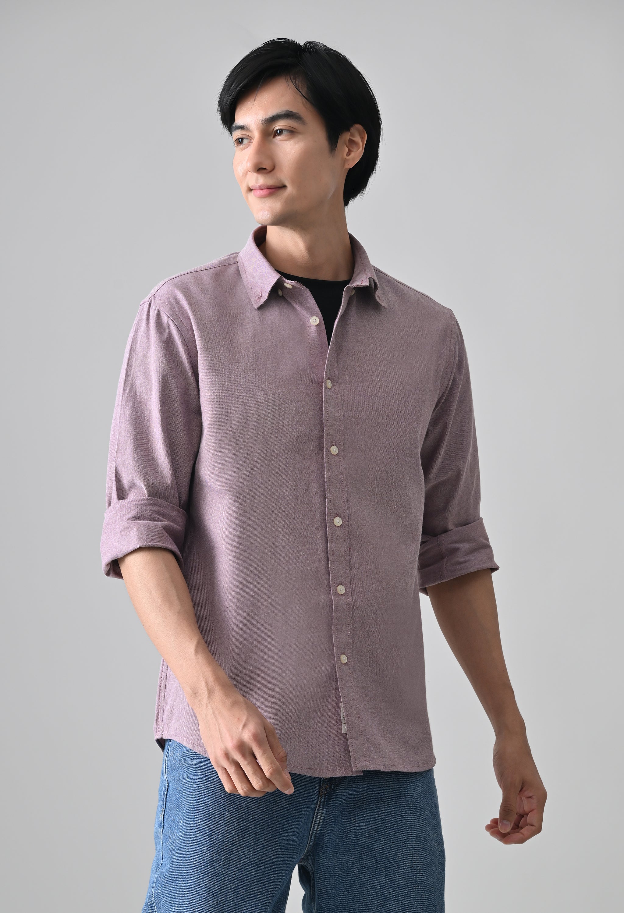Cool Bee Mauve Cotton Shirt for Men - Mauve Premium Cotton Shirt India - Lifestyle View