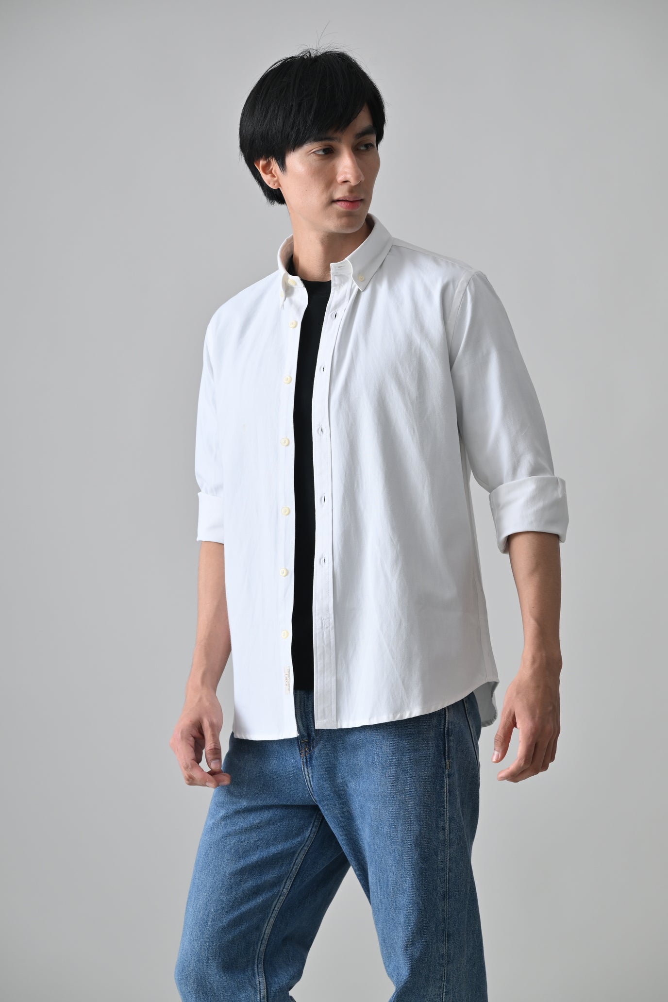 Cool Bee White Cotton Shirt for Men - White Premium Cotton Shirt India - Back View