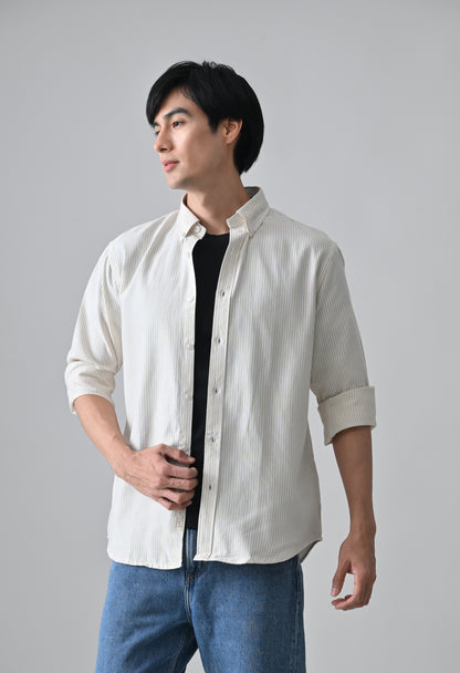 Beige Cotton Shirt for Men | Cool Bee