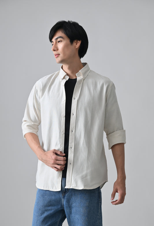 Beige Cotton Shirt for Men | Cool Bee