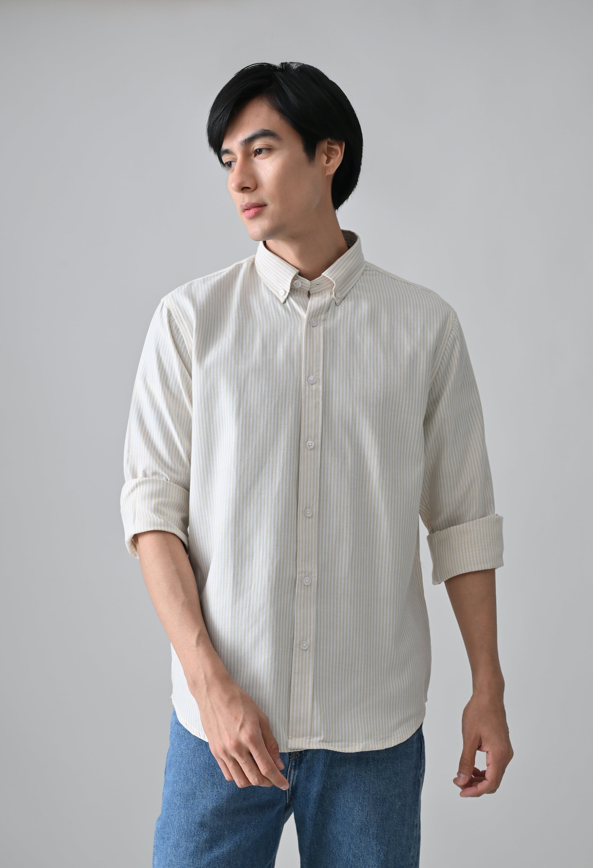 Cool Bee Beige Cotton Shirt for Men - Beige Premium Cotton Shirt India - Lifestyle View