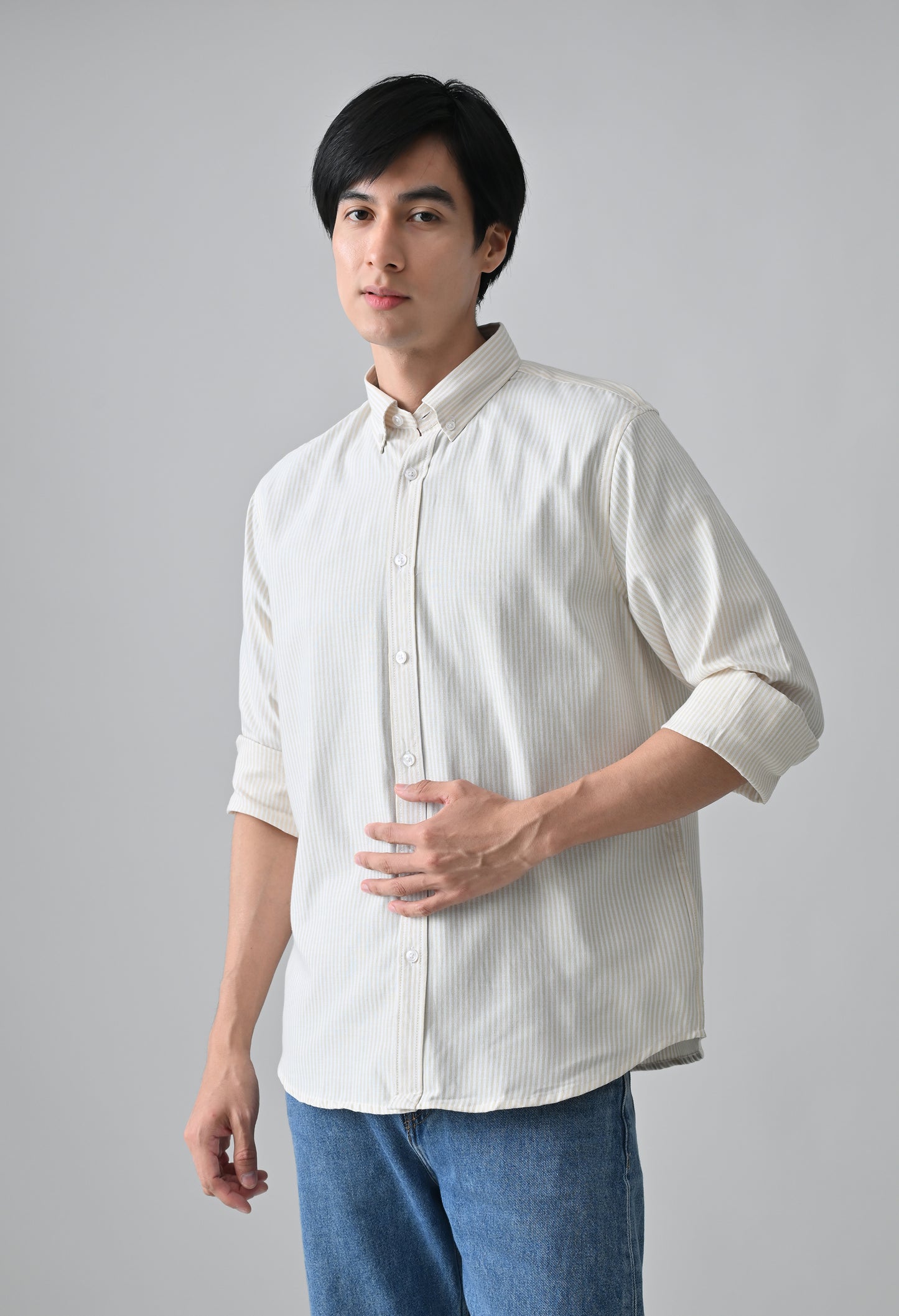 Beige Cotton Shirt for Men | Cool Bee