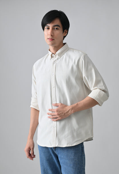 Beige Cotton Shirt for Men | Cool Bee
