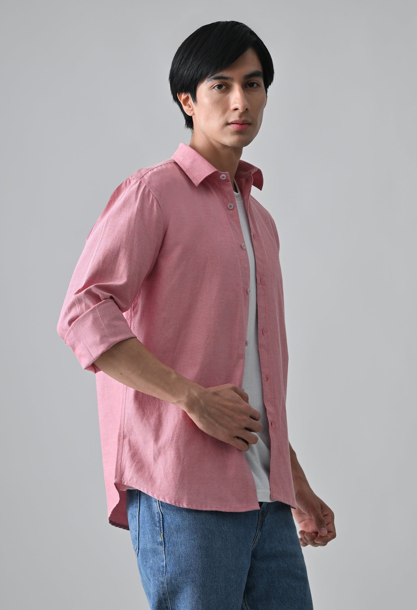 Dark Pink Cotton Shirt for Men | Cool Bee
