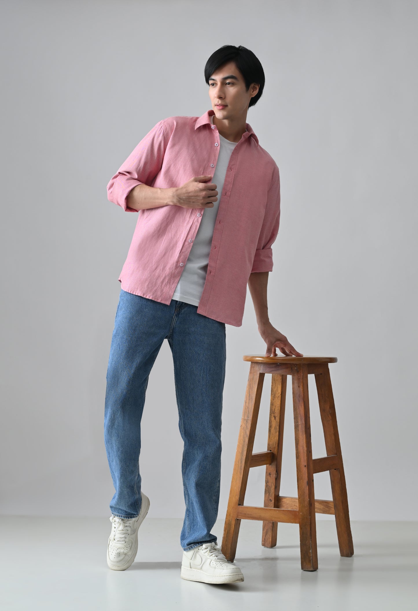 Dark Pink Cotton Shirt for Men | Cool Bee