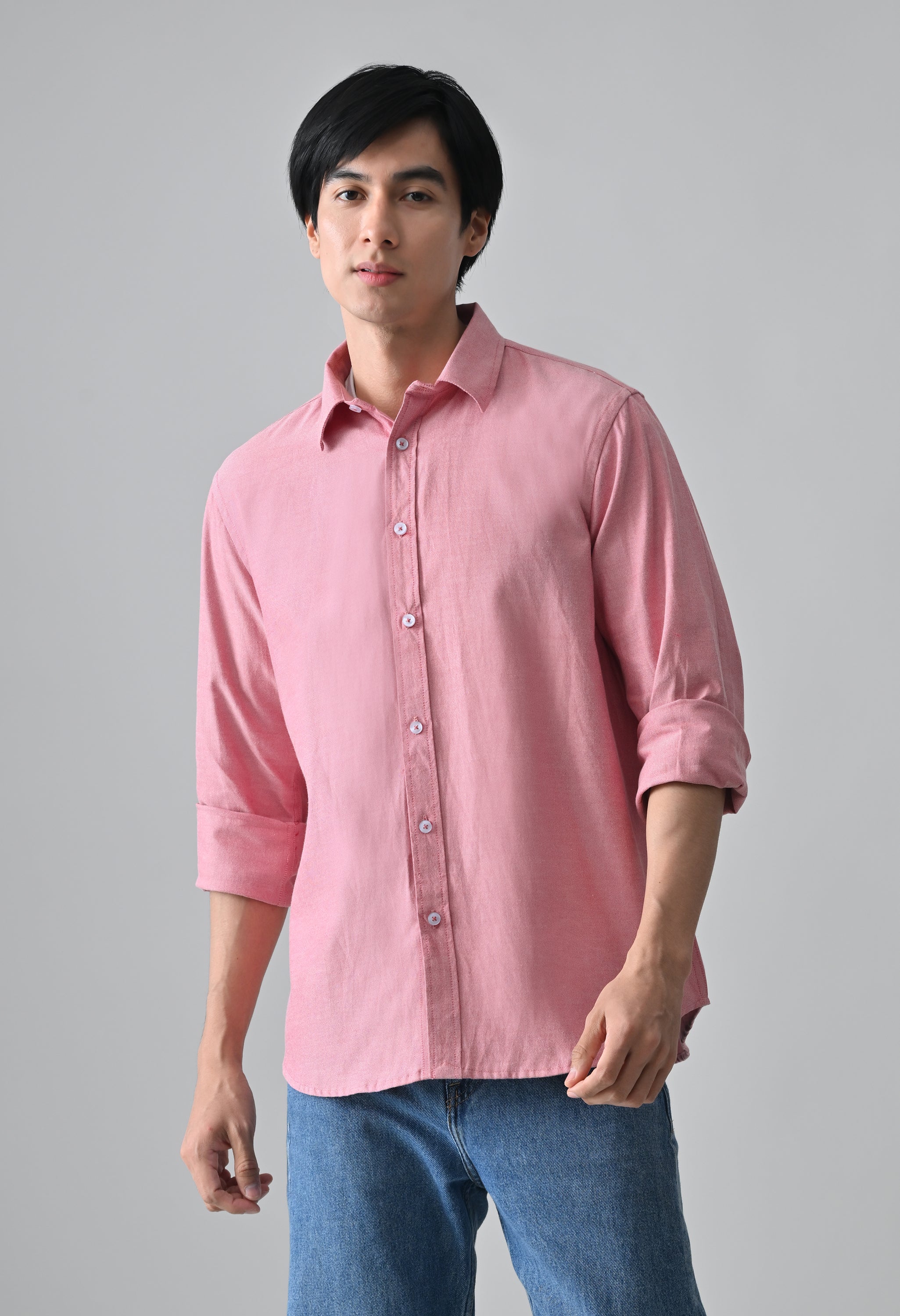 Cool Bee Dark Pink Cotton Shirt for Men - Dark Pink Premium Cotton Shirt India - Detail View