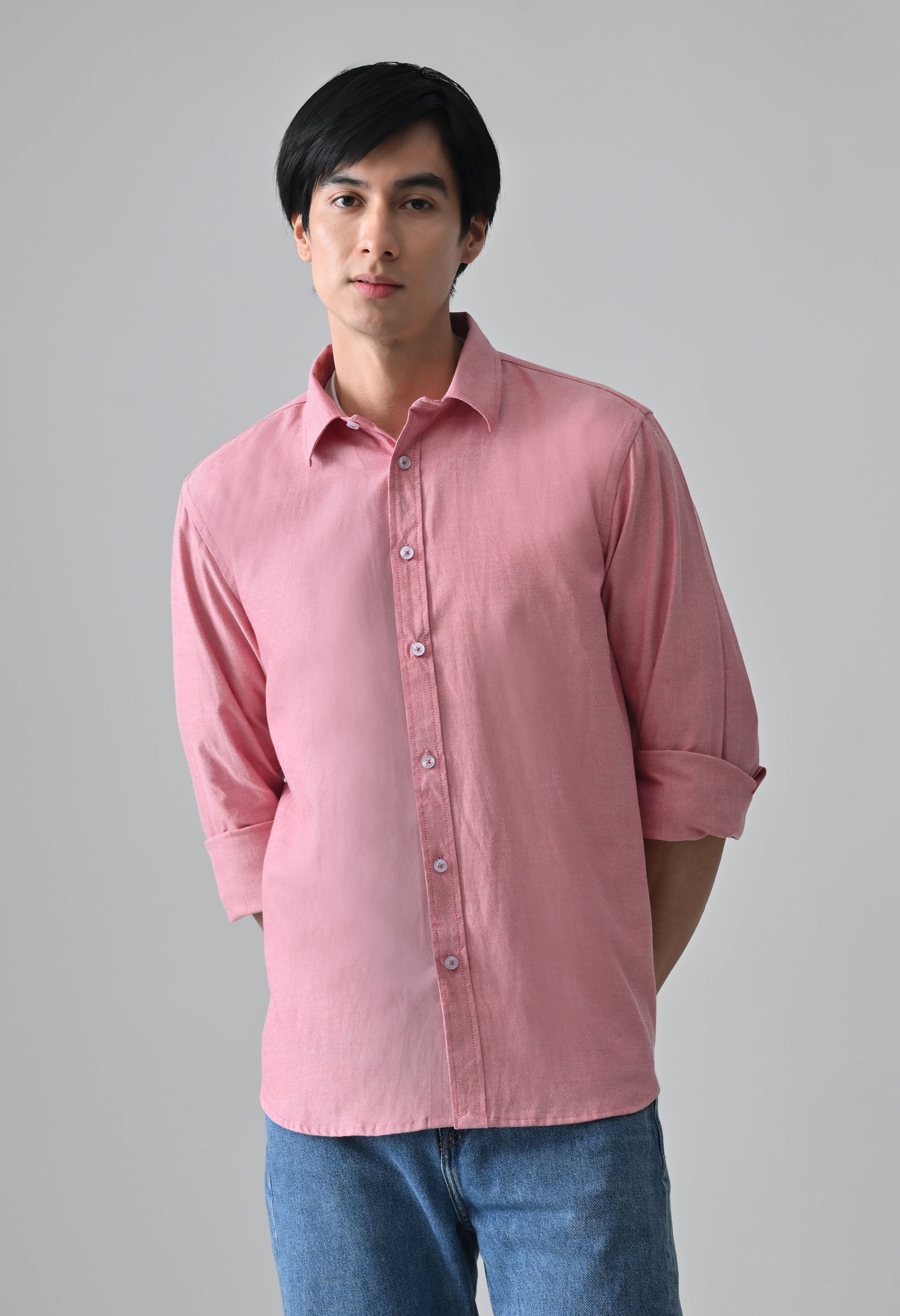 Cool Bee Dark Pink Cotton Shirt for Men - Dark Pink Premium Cotton Shirt India - Back View