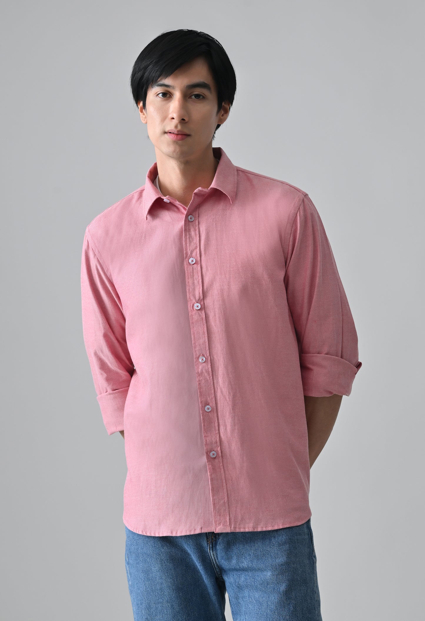 Dark Pink Cotton Shirt for Men | Cool Bee