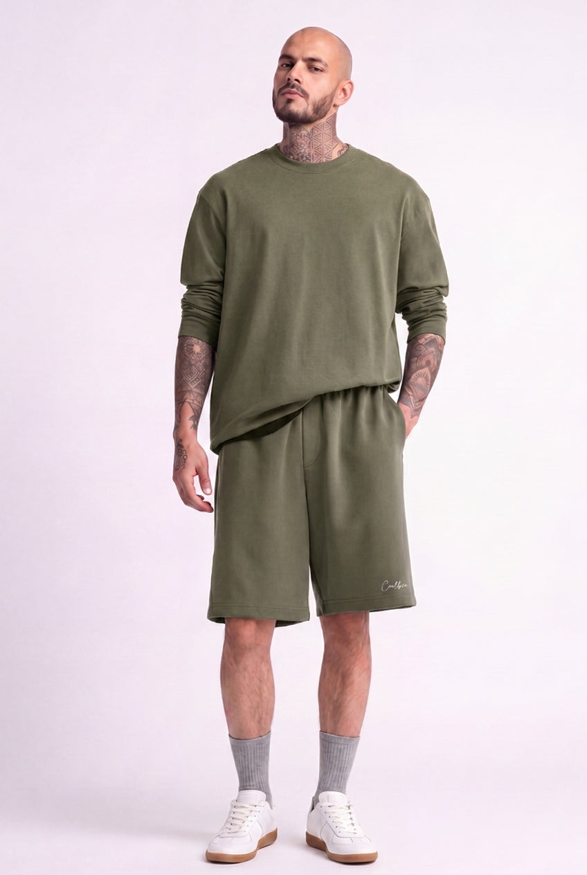 Cool Bee Regular Fit Shorts Green for Men - Shorts Summer Casual India - Detail View