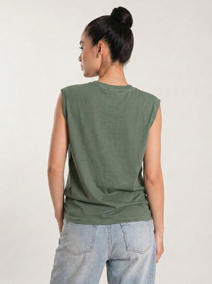 Cool Bee Women Tank Tees Green for Women - Tank Top Gym Casual India - Detail View