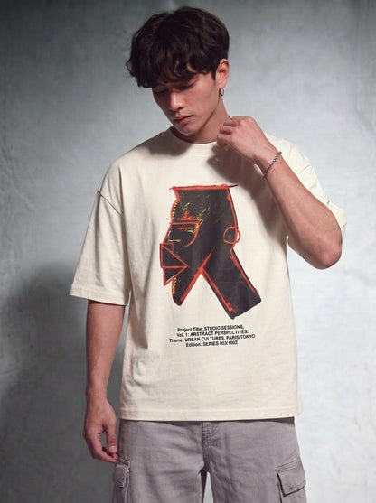 Cool Bee Urban Nomad Tee White for Men - White Oversized Graphic Tee Streetwear India - Lifestyle View