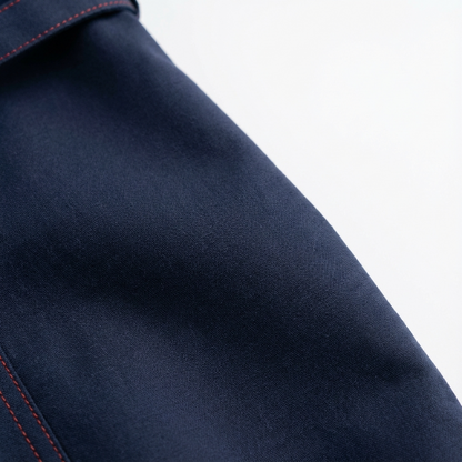 Crimson-Stitch Utility Midi Dress Navy Blue | Cool Bee