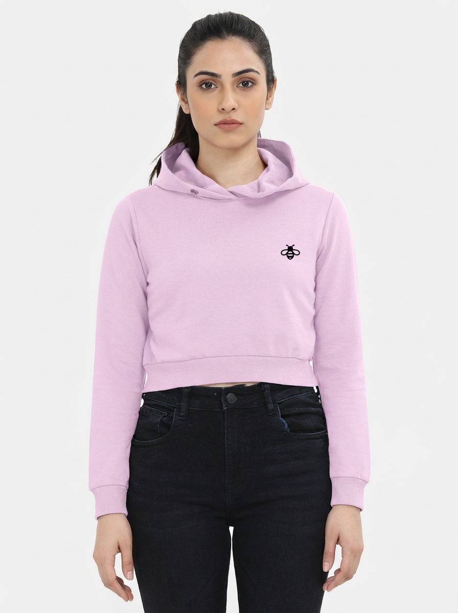 Female Cropped Hoodie Baby Pink | Cool Bee