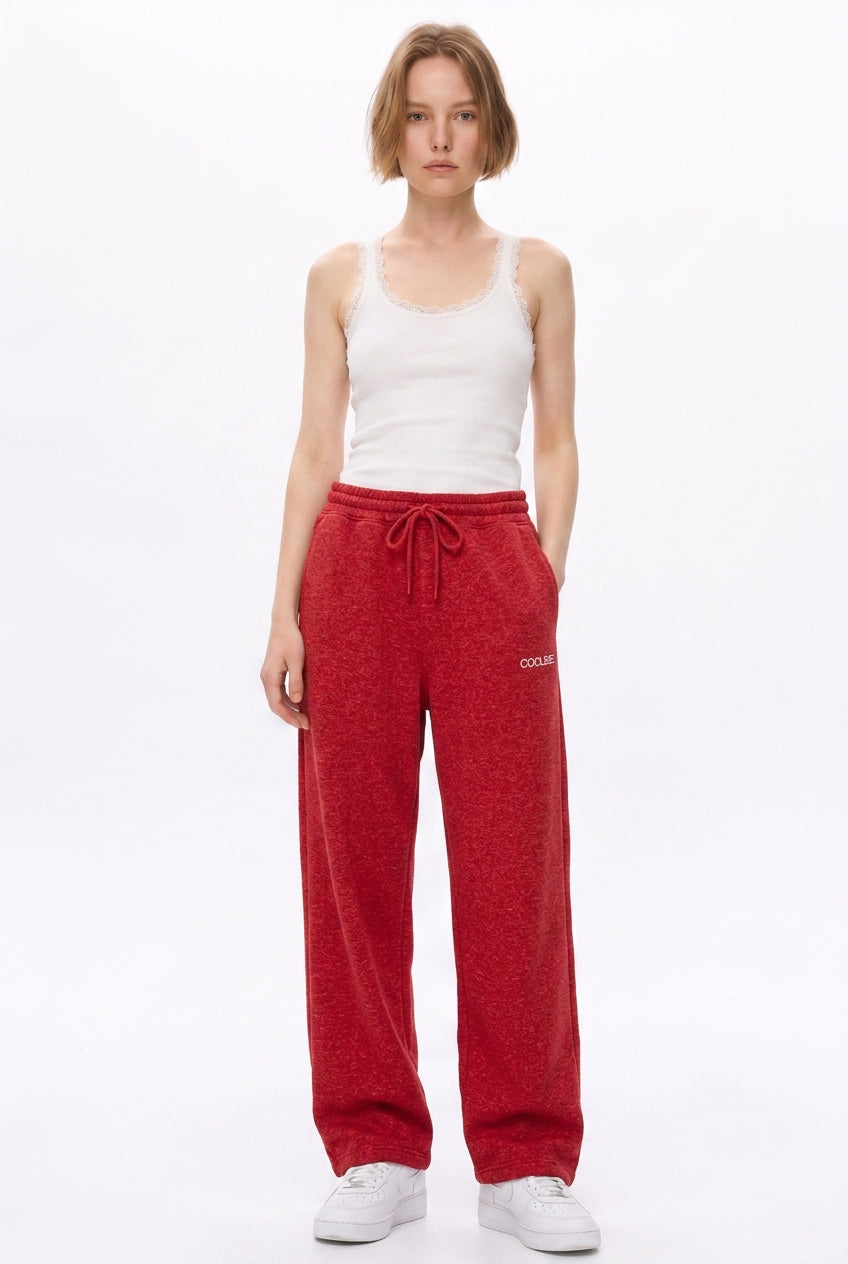 Cool Bee Joggers Red Milange for Women - Joggers Casual Streetwear India - Detail View