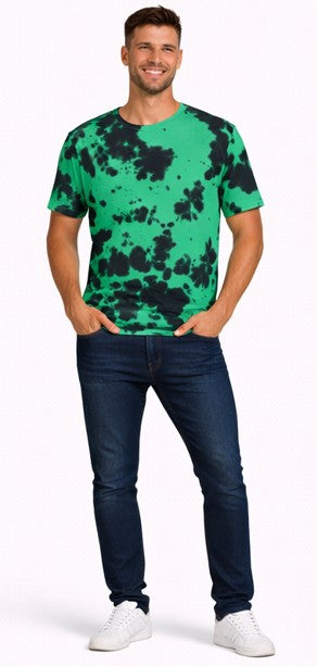 Unisex Tie Dye Oversized T-Shirt Green Black