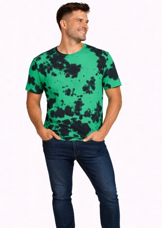 Unisex Tie Dye Oversized T-Shirt Green Black