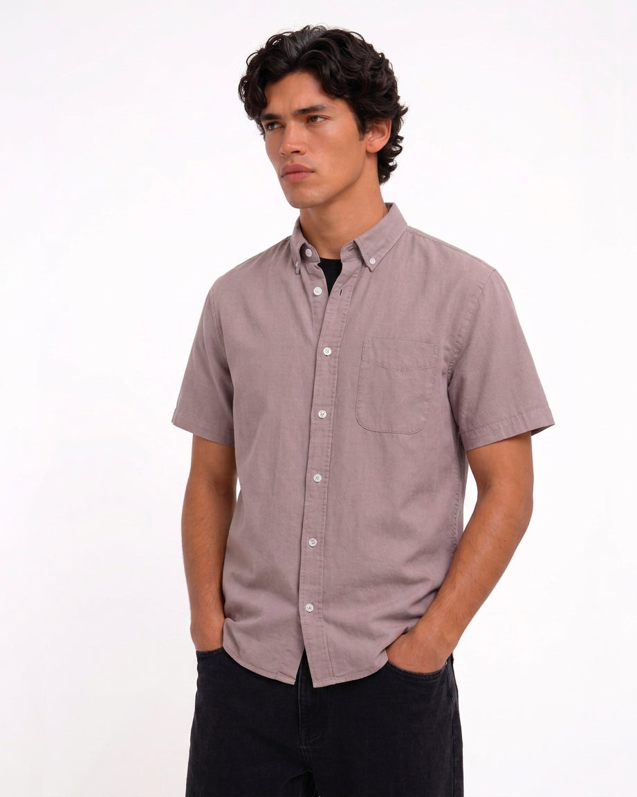 Cool Bee Oxford Casual Half Shirt Maroon for Men - Premium Half Sleeve Casual Shirt India - Lifestyle View