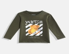 Olive Green T-Shirt Kids Boys