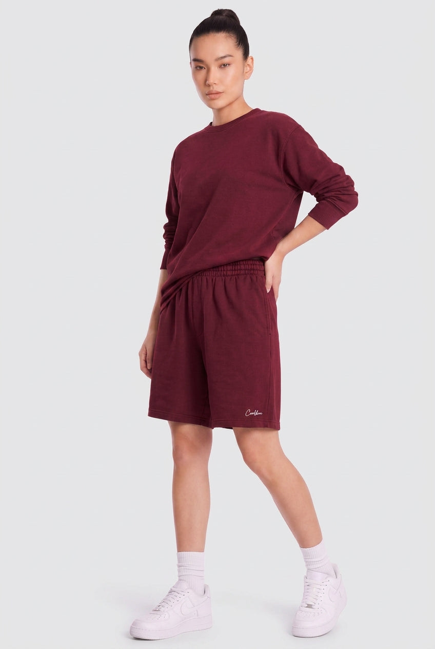 Cool Bee Regular Fit Shorts Maroon for Women - Maroon Regular Fit Casual Shorts India - Detail View