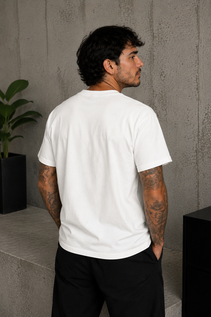 Cool Bee Leaf Tee White for Men - White Oversized Graphic Tee Streetwear India - Lifestyle View