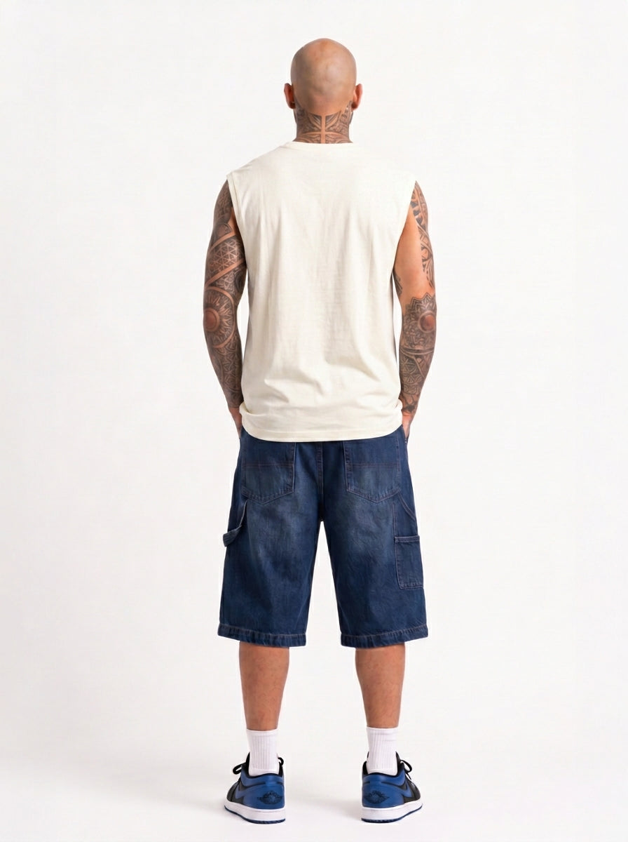 Cool Bee Men Tank Tees White for Men - White Tank Top Gym Casual India - Lifestyle View