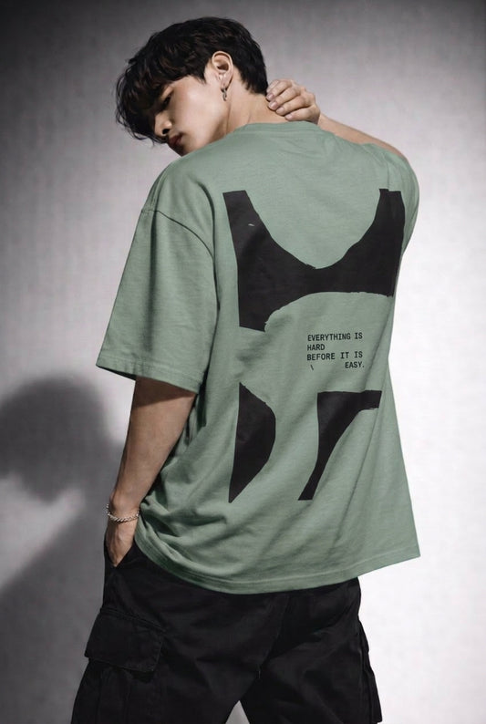 Cool Bee Perspective Graphic Tee Green for Men - Green Oversized Graphic Tee Streetwear India