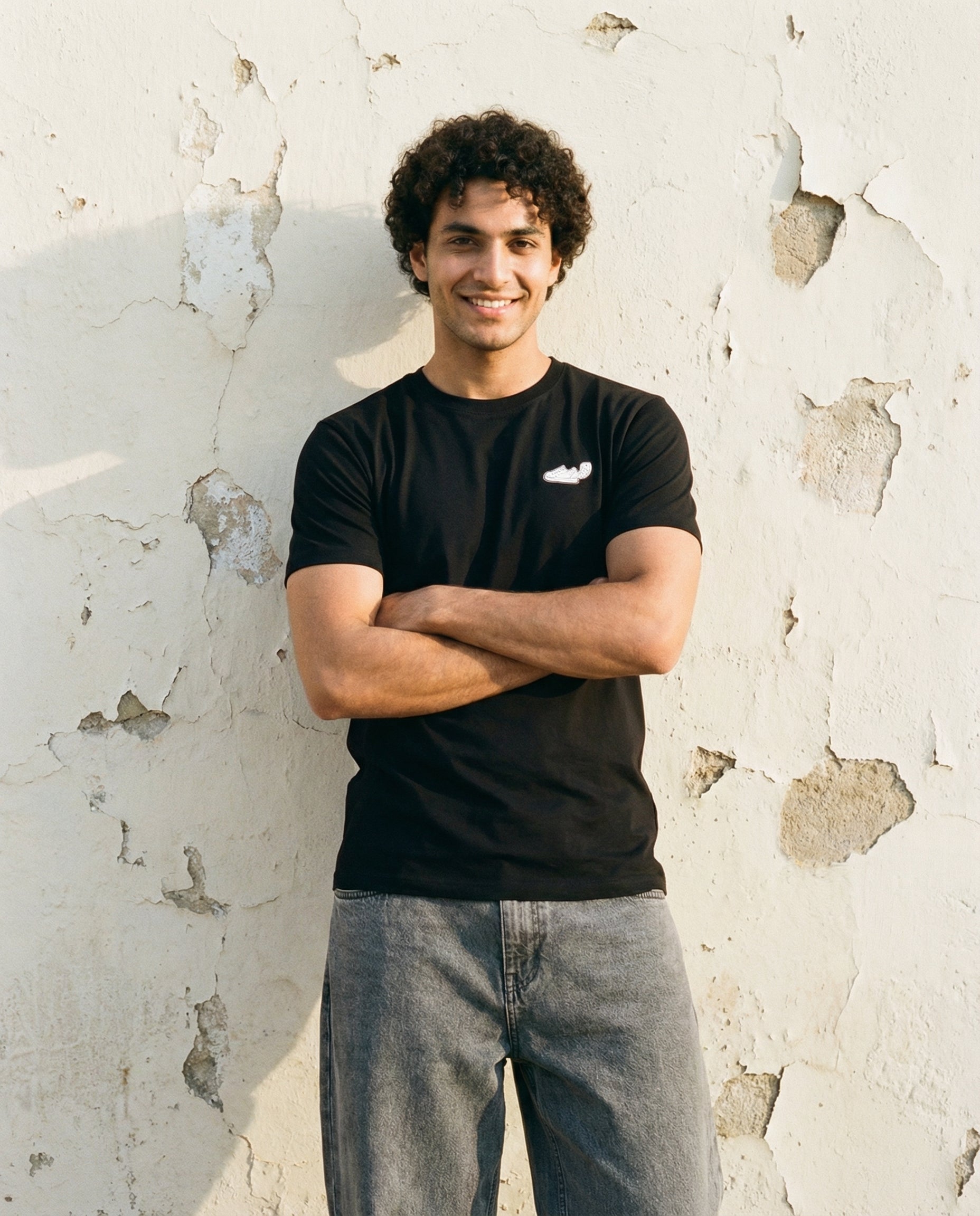 Cool Bee Essential Cotton Crew Neck T-Shirt Black for Men - Black Regular Fit Tee India - Lifestyle View