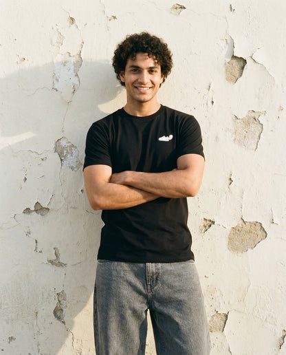 Cool Bee Essential Cotton Crew Neck T-Shirt Black for Men - Black Regular Fit Tee India - Lifestyle View