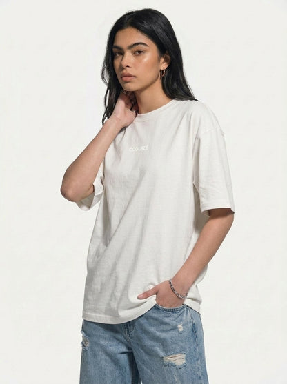 Cool Bee Midnight Muse Tee Offwhite for Women - Oversized Graphic Tee Streetwear India - Lifestyle View