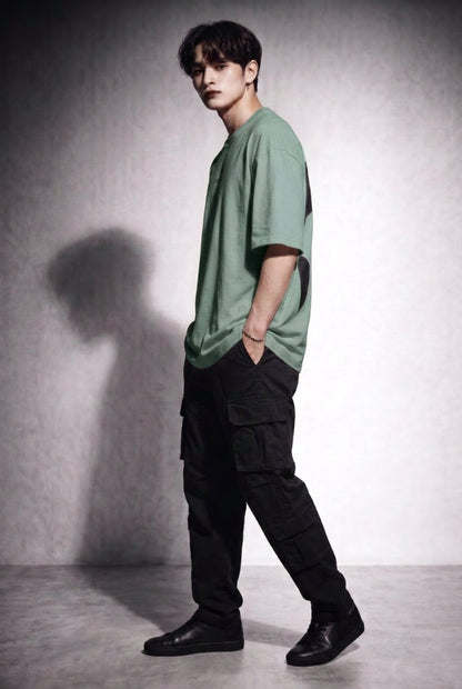 Cool Bee Perspective Graphic Tee Green for Men - Green Oversized Graphic Tee Streetwear India - Lifestyle View